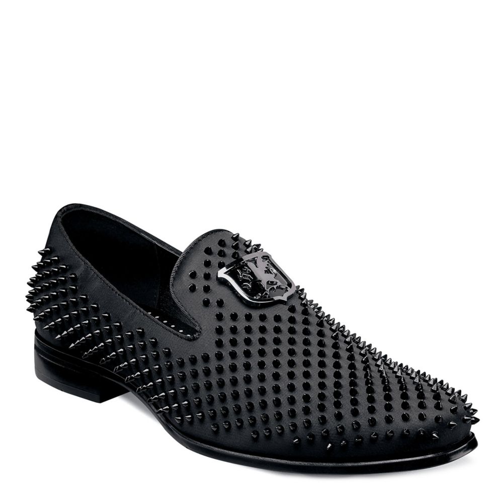 Black Spikes Slip On Platform Loafer Flats Shoes Men's 8.5 Size