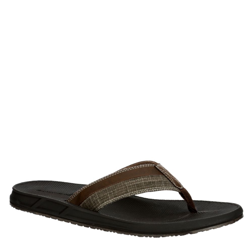 Brown Mens Board Walk Flip Flop Sandal, Day Five