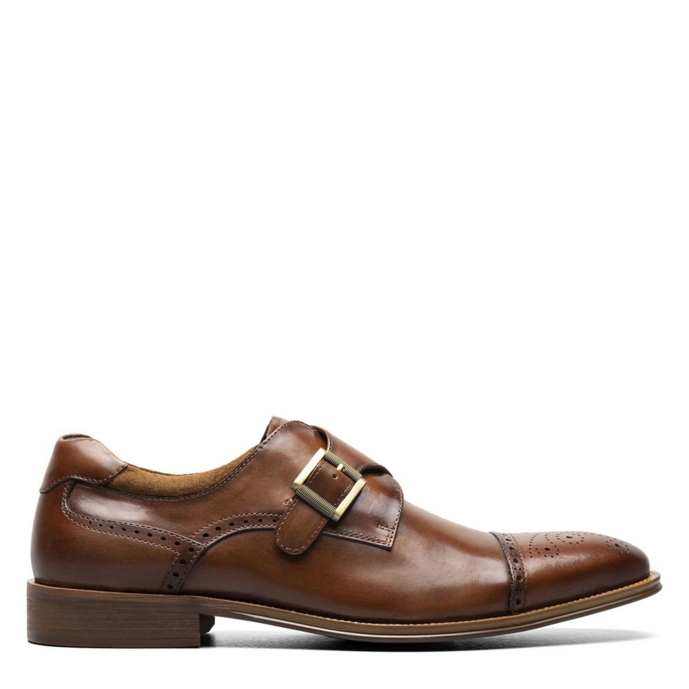 Cognac Stacy Adams Mens Mathis Cap Toe Monk Strap | Mens | Rack