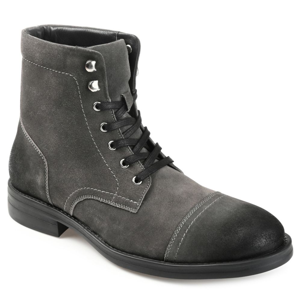 grey lace up combat boots