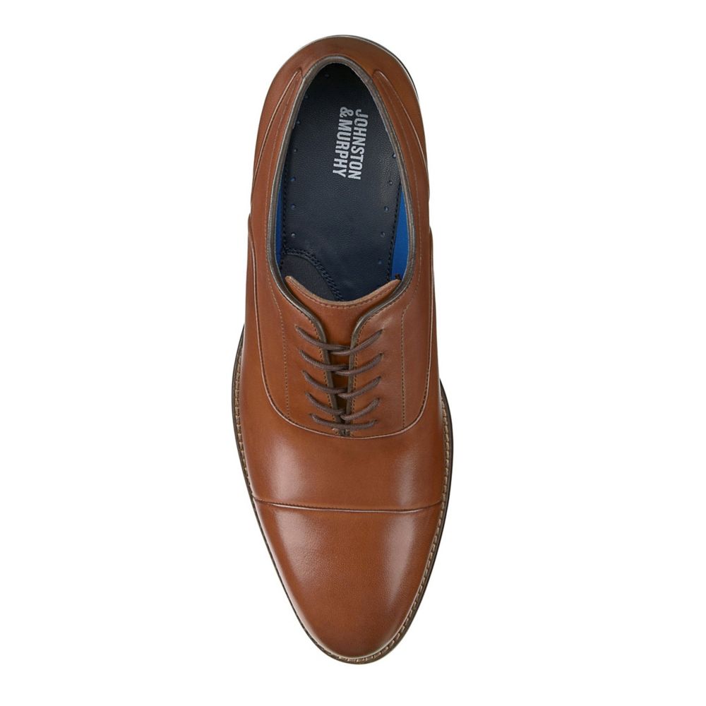 Johnston & Murphy Mens Stockton Cap Toe Oxford - Dark Tan