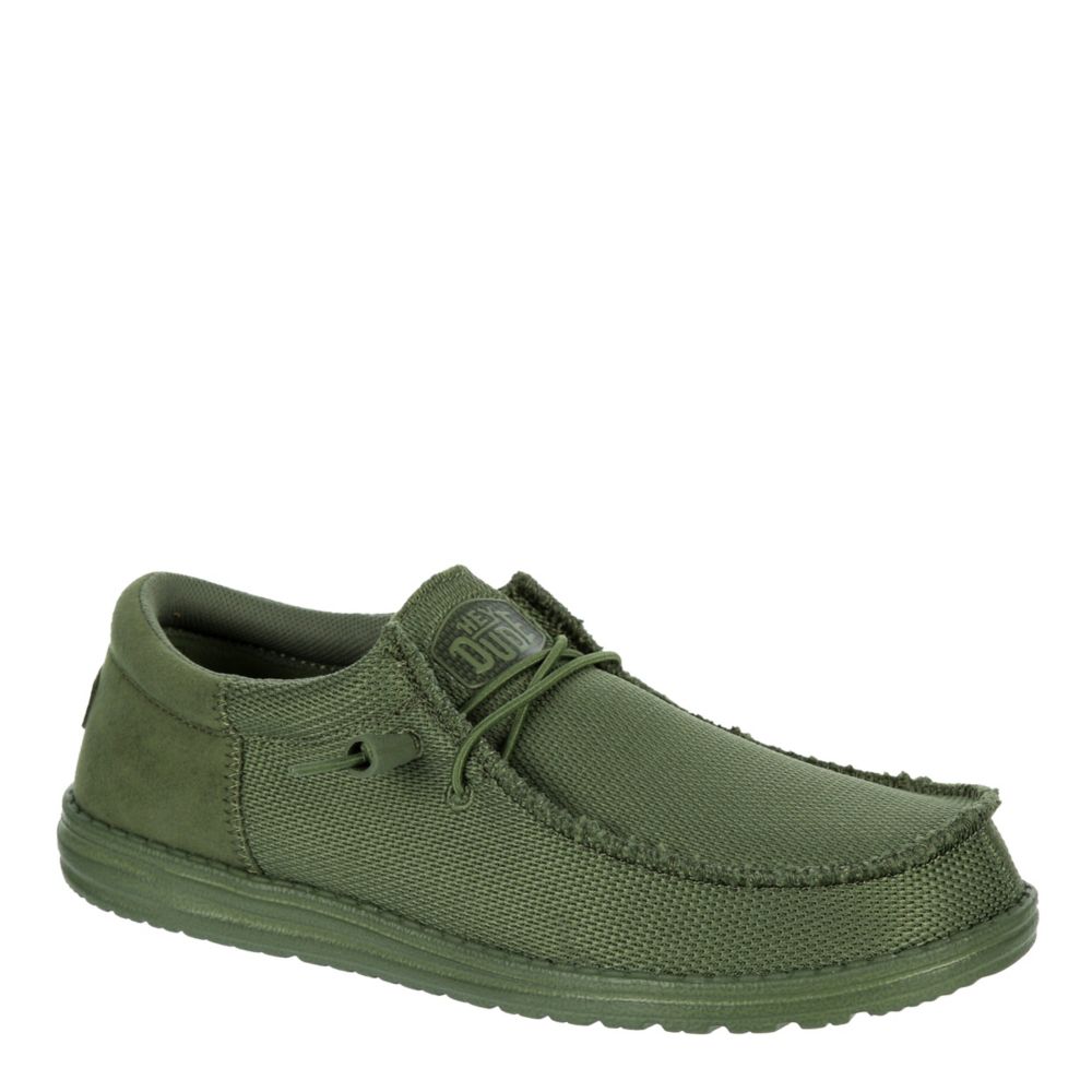 Green Mens Wally Funk Mono Slip On Sneaker, Heydude