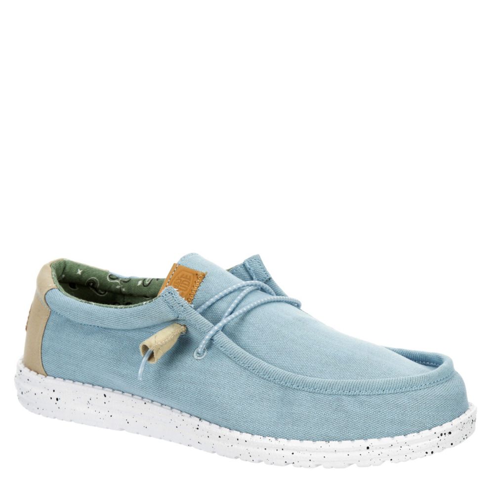 Light Blue Heydude Mens Wally Slip On Sneaker, Athletic & Sneakers