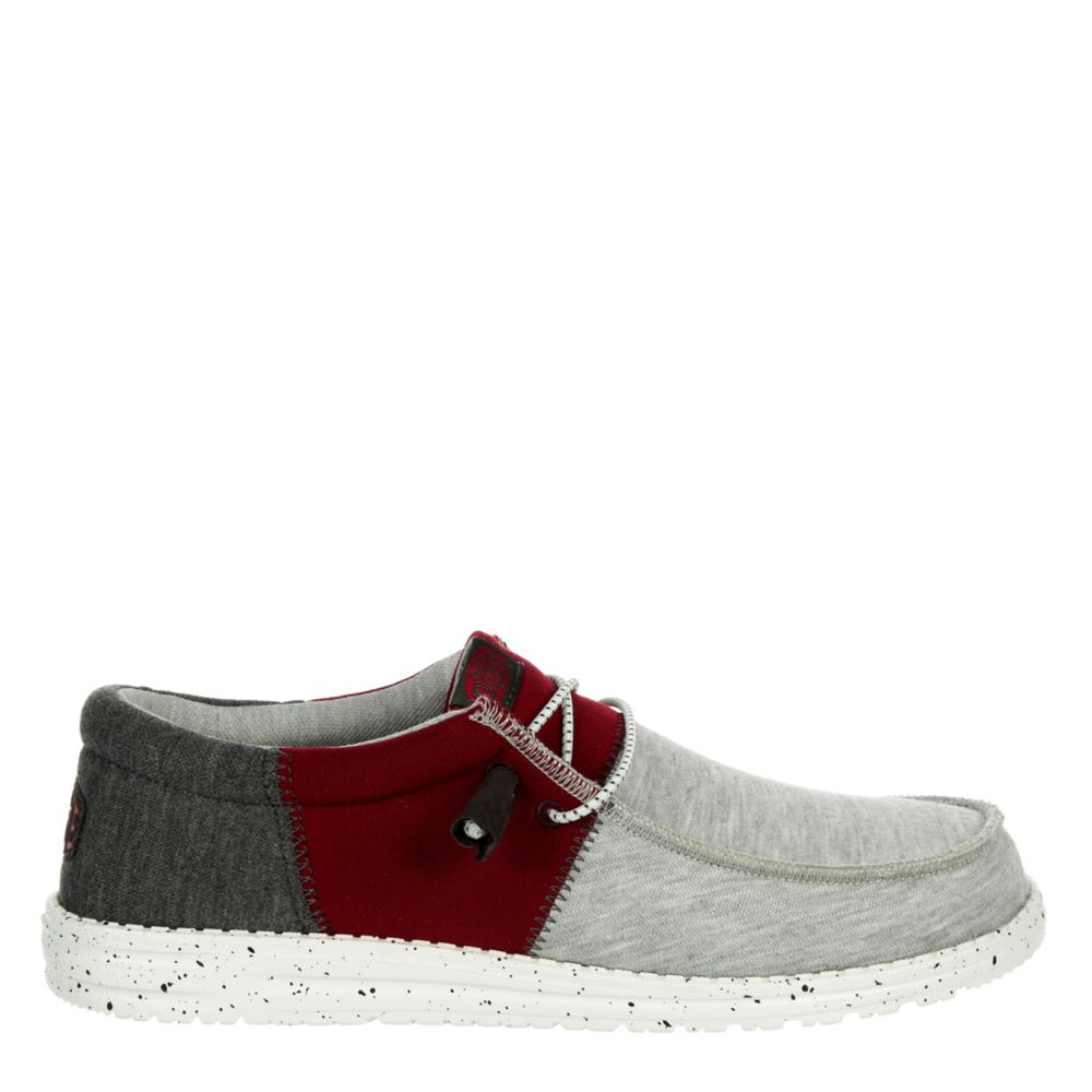 MENS WALLY TRI VARSITY SLIP ON SNEAKER DARK RED