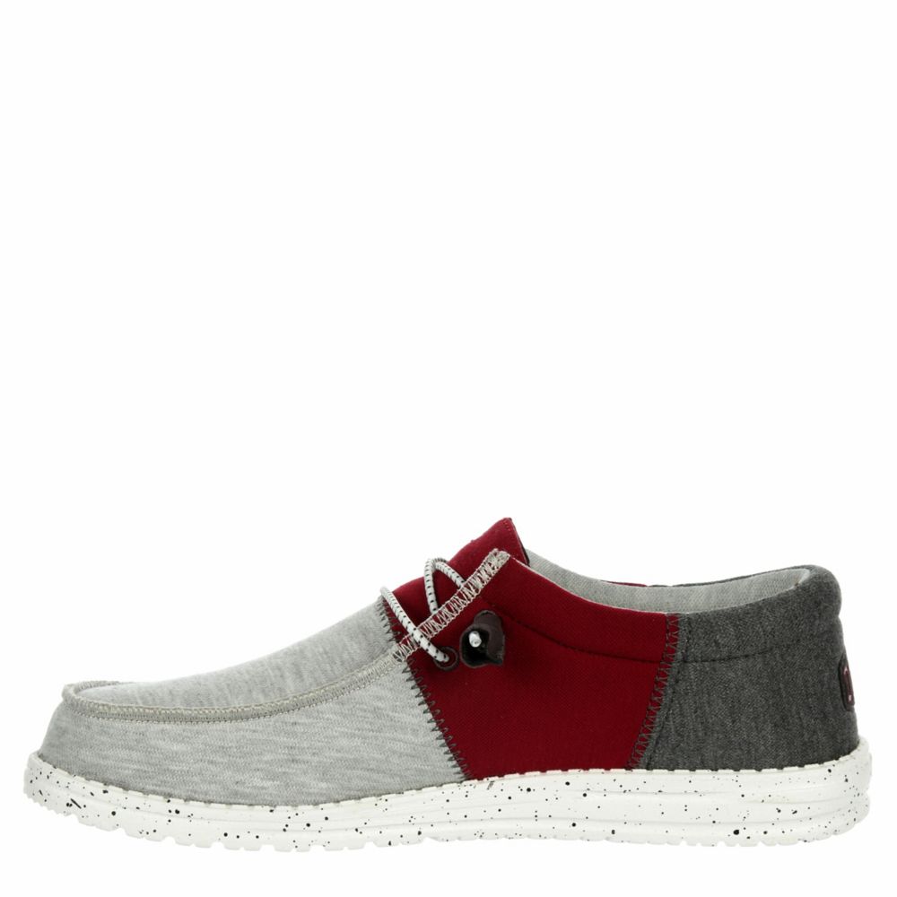 Hey Dude Men's Wally Sox Funk Dark Grey Red Size 9