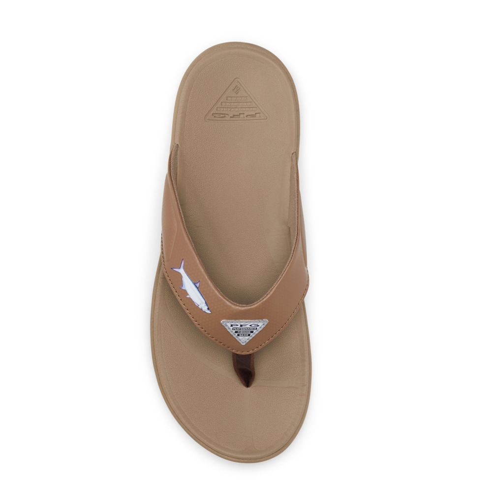 Brown Mens Fish Flip Pfg Flip Flop Sandal | Columbia | Rack Room Shoes