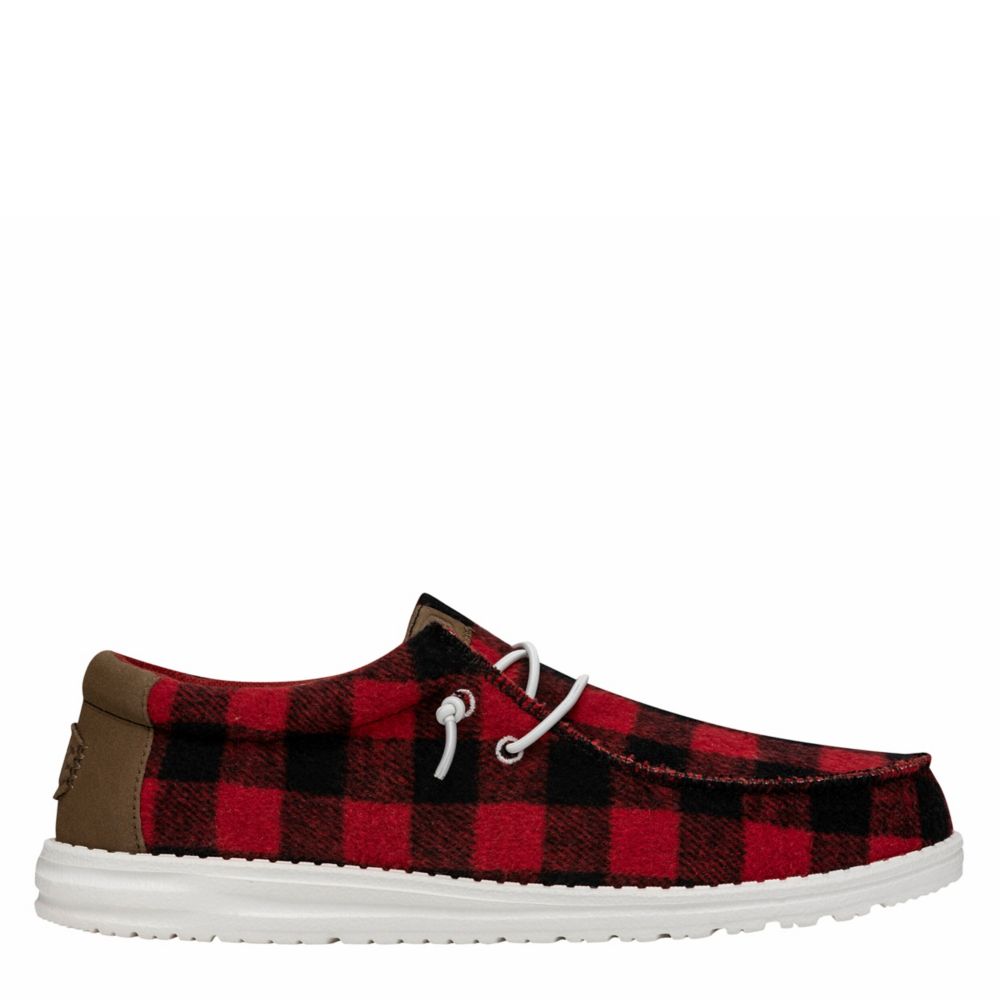 Mens plaid slip hot sale on shoes