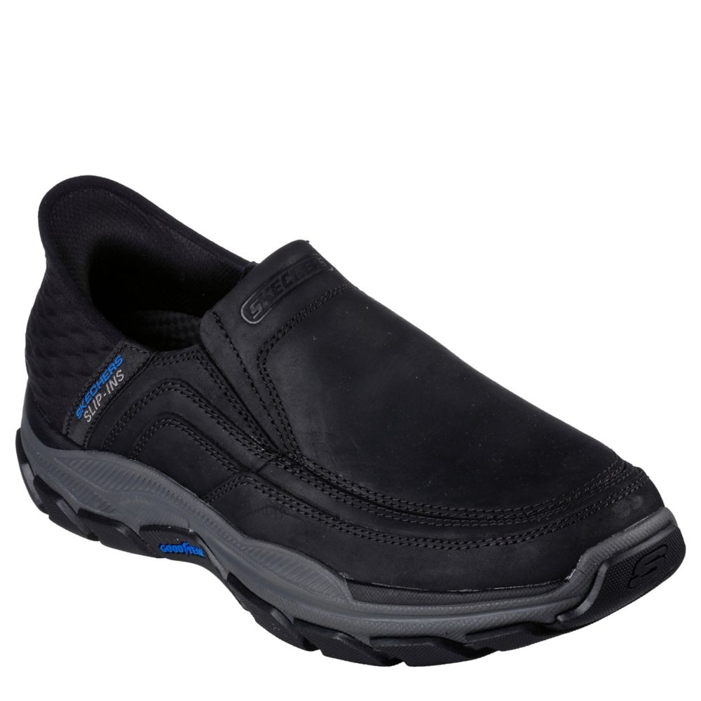 Skechers Respected Elgin Slip-On Shoes, Black at John Lewis & Partners