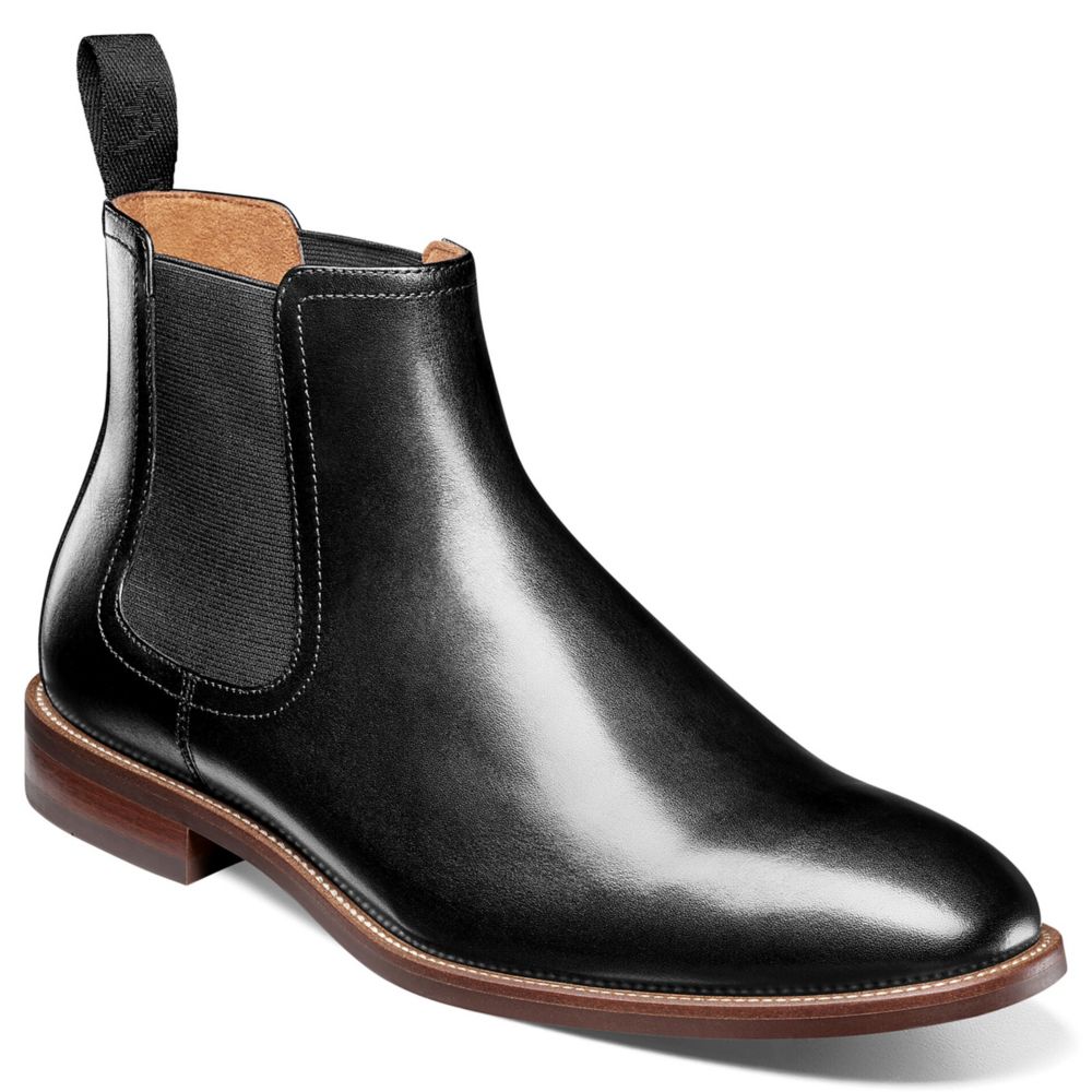 MENS RUCCI PLAIN TOE CHELSEA BOOT BLACK