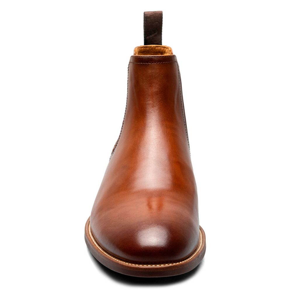 MENS RUCCI PLAIN TOE CHELSEA BOOT - COGNAC