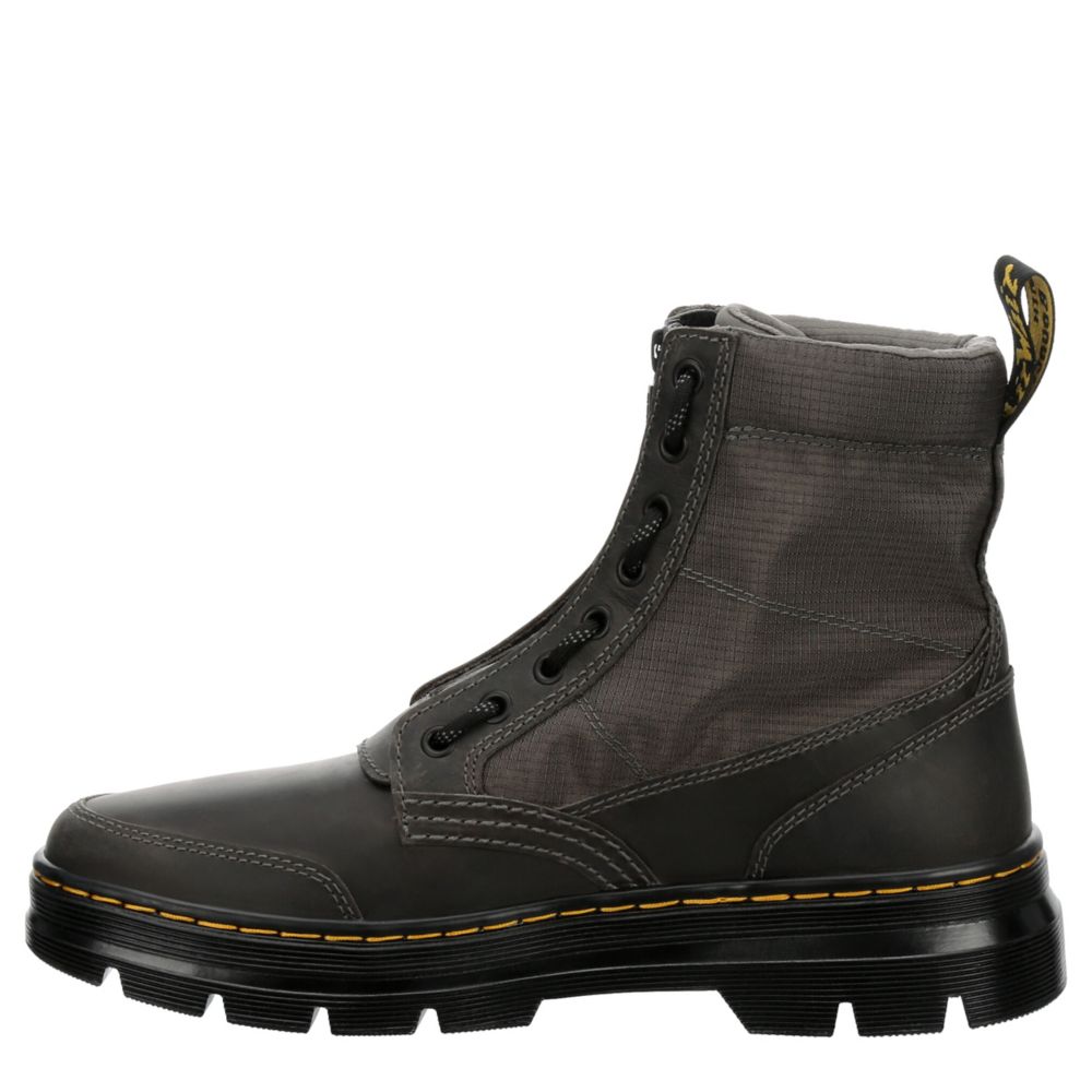 Dark Grey Dr.martens Mens Combs Zip Combat Boot | Rack Room