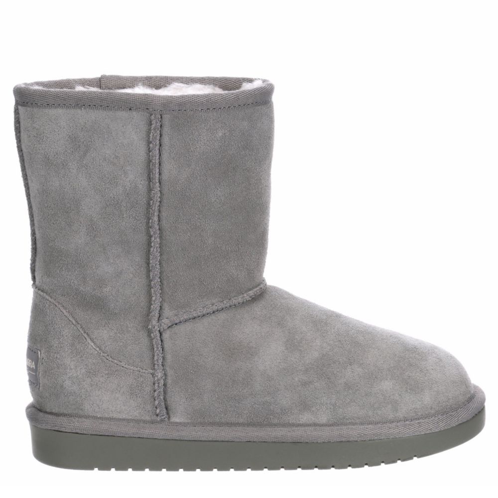 girls grey fur boots