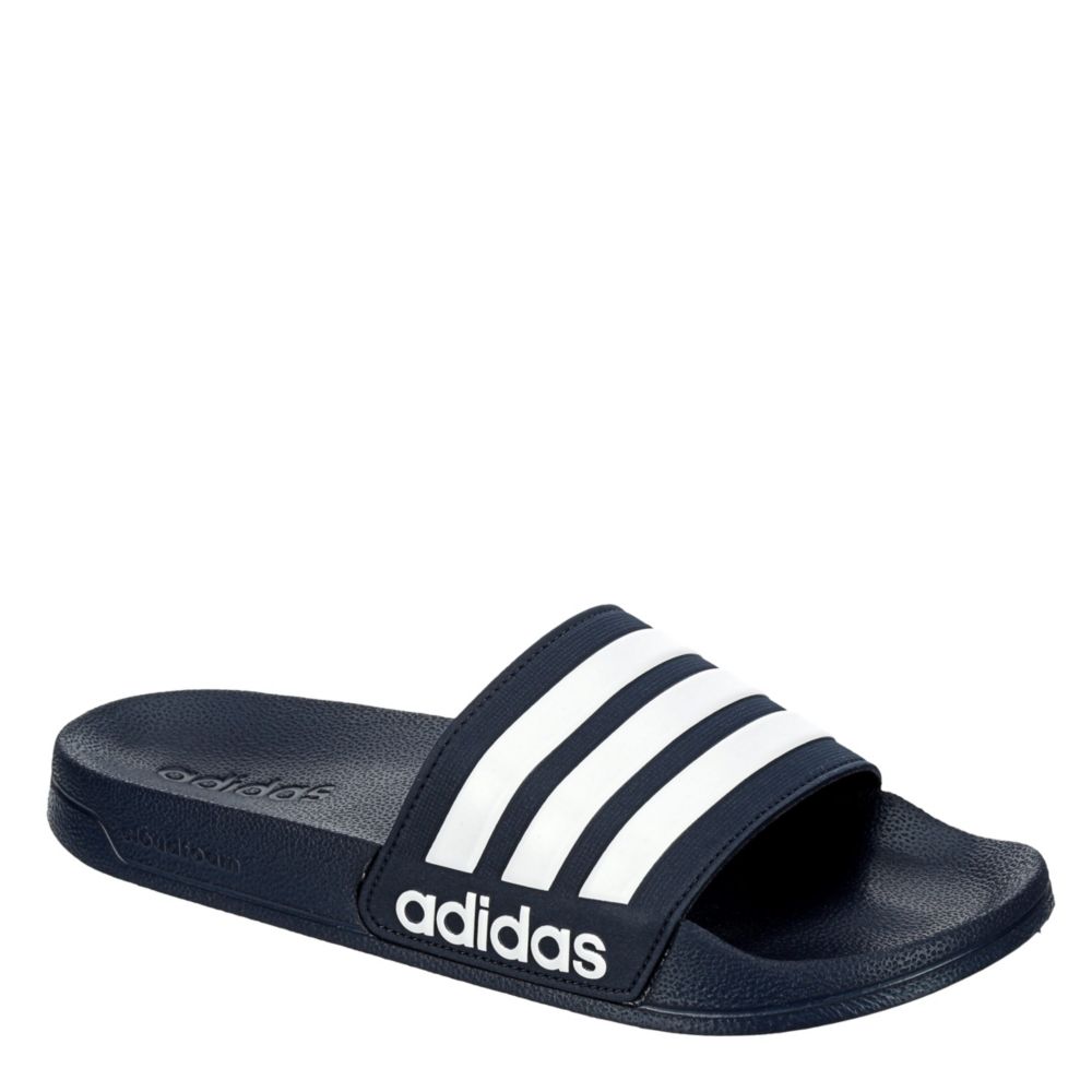 mens navy adidas sliders