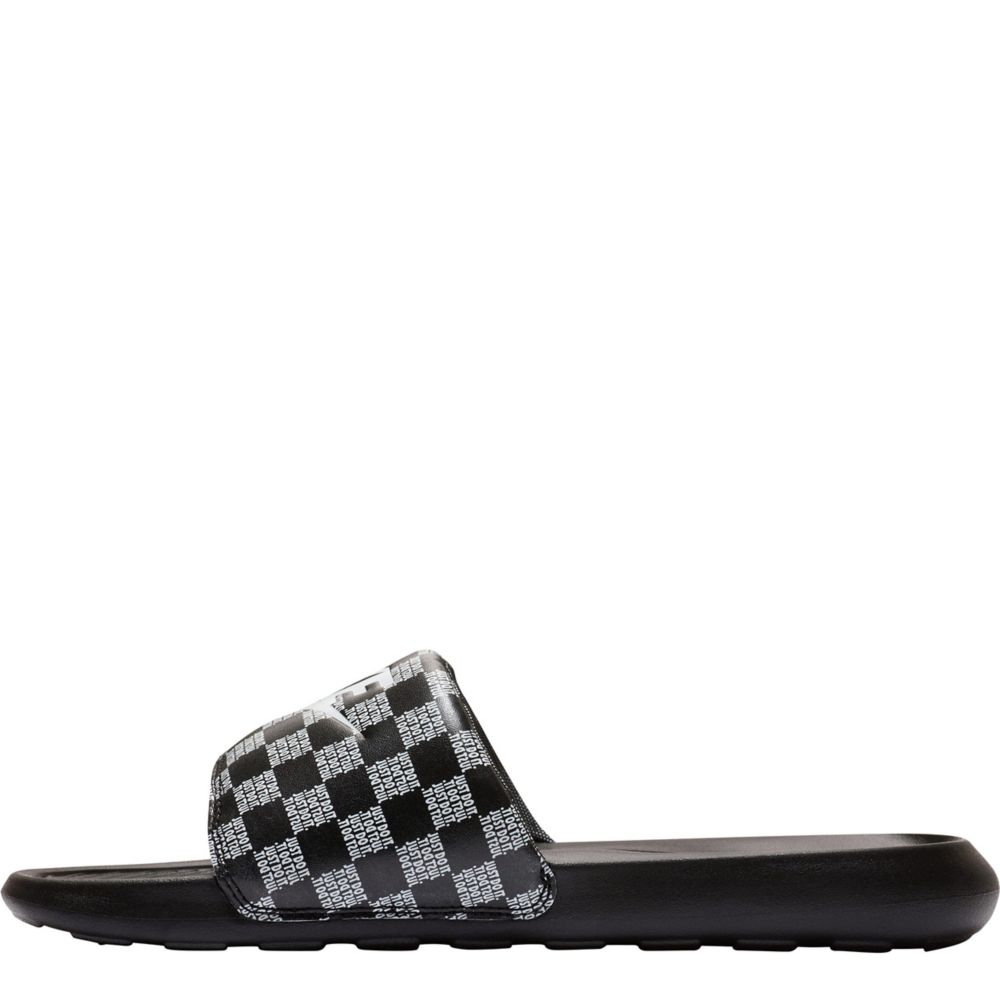 nike slipper black and white