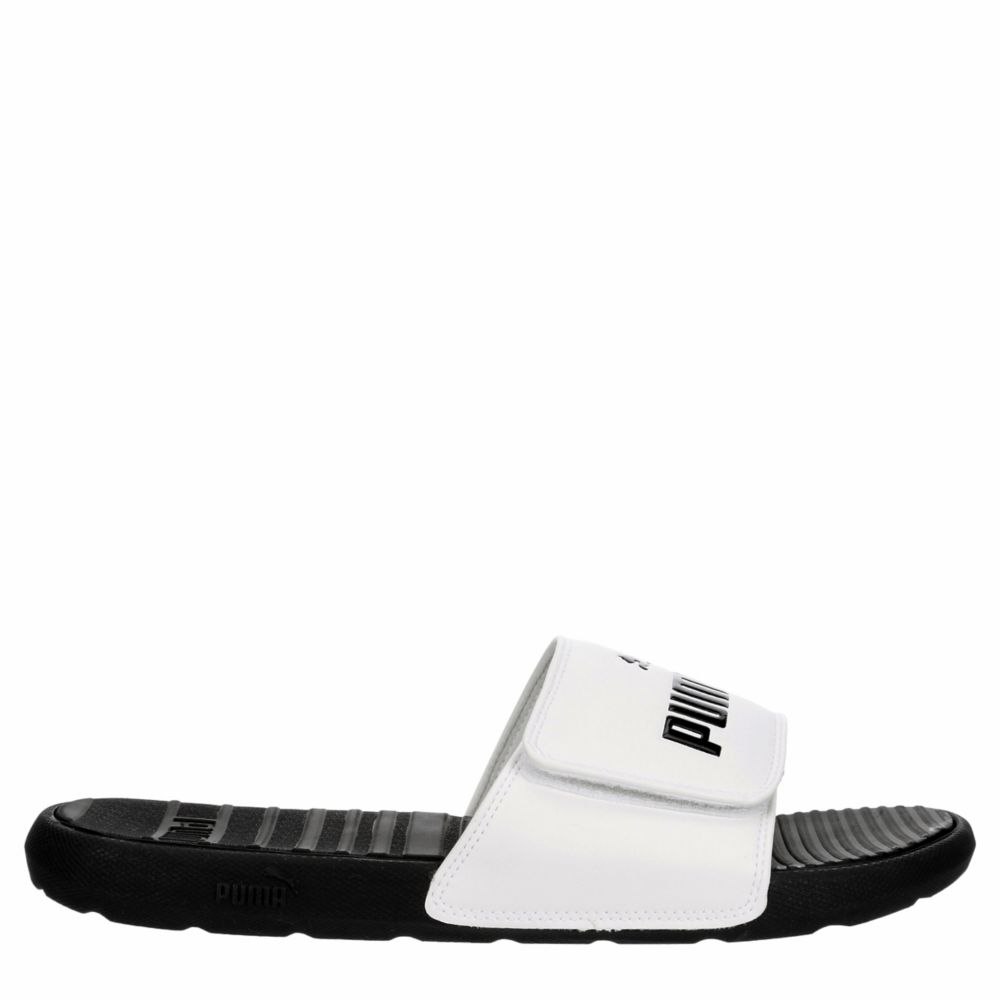 white athletic sandals