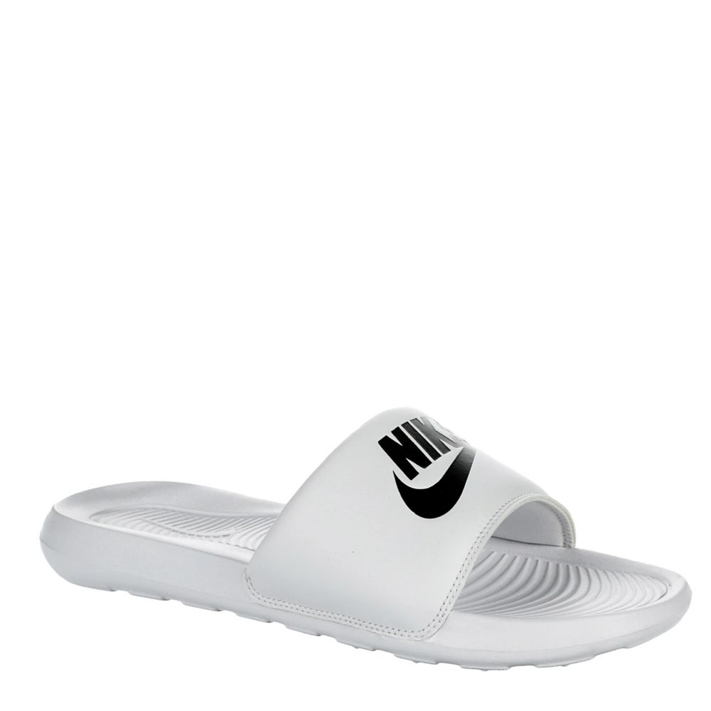 White Nike Mens Victori One Slide Sandal | Sandals | Rack Shoes