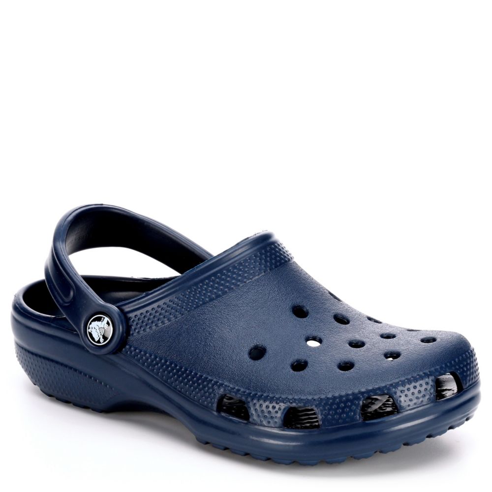 navy blue crocs with fur