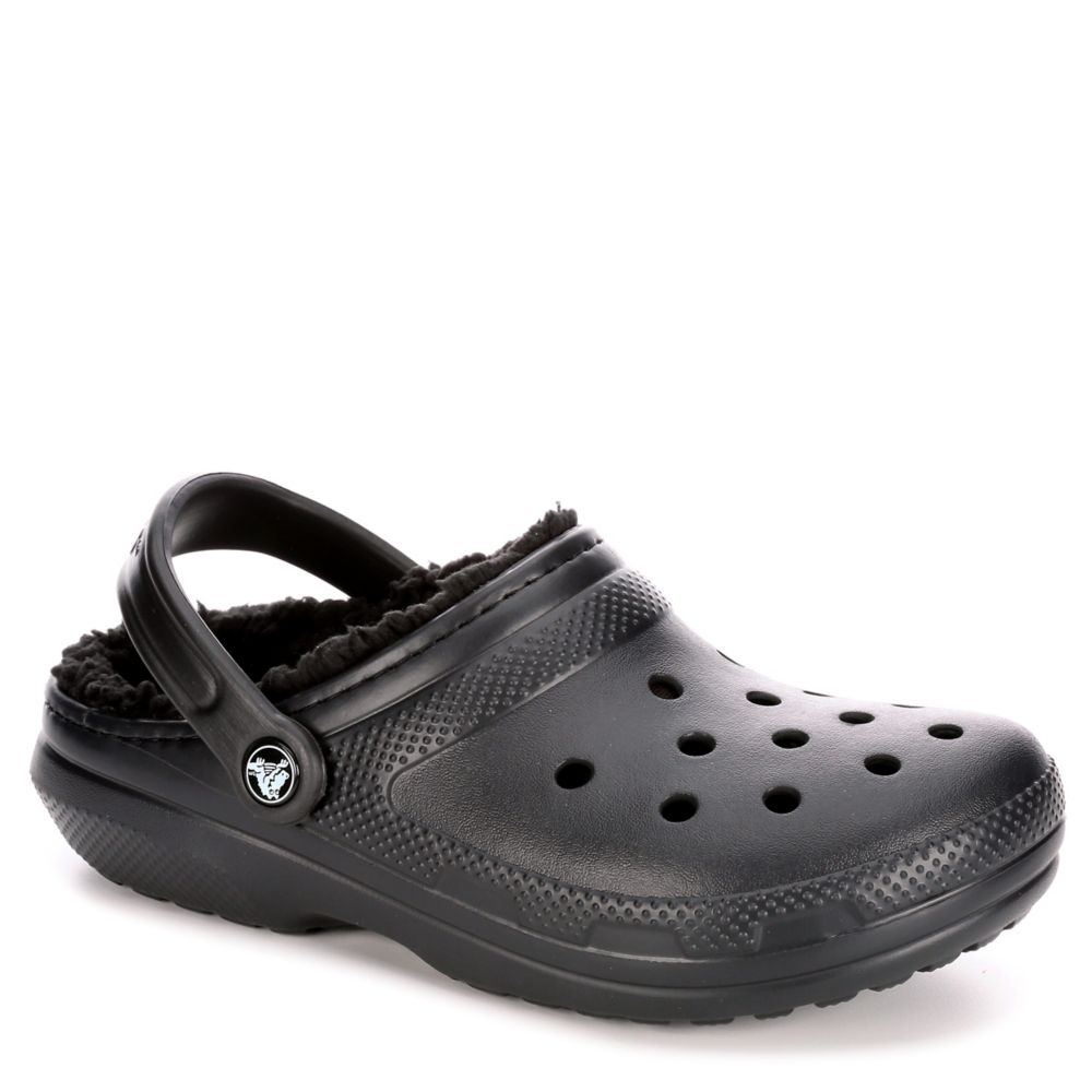 classic lined crocs black