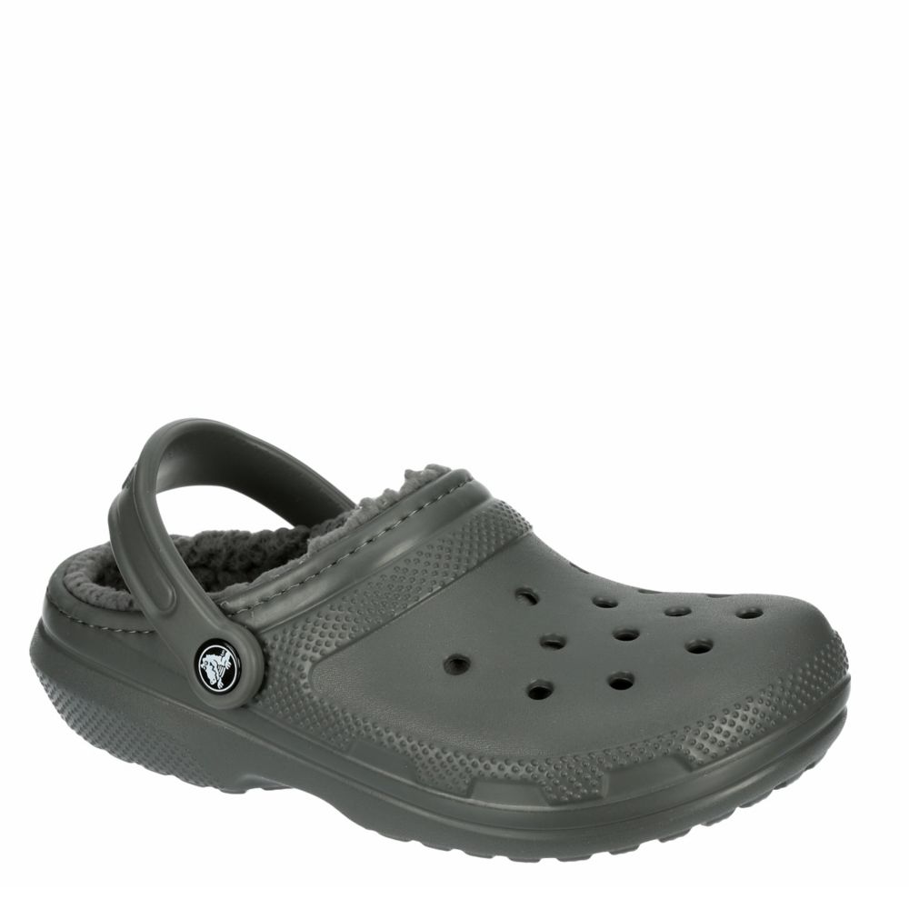 grey lined crocs