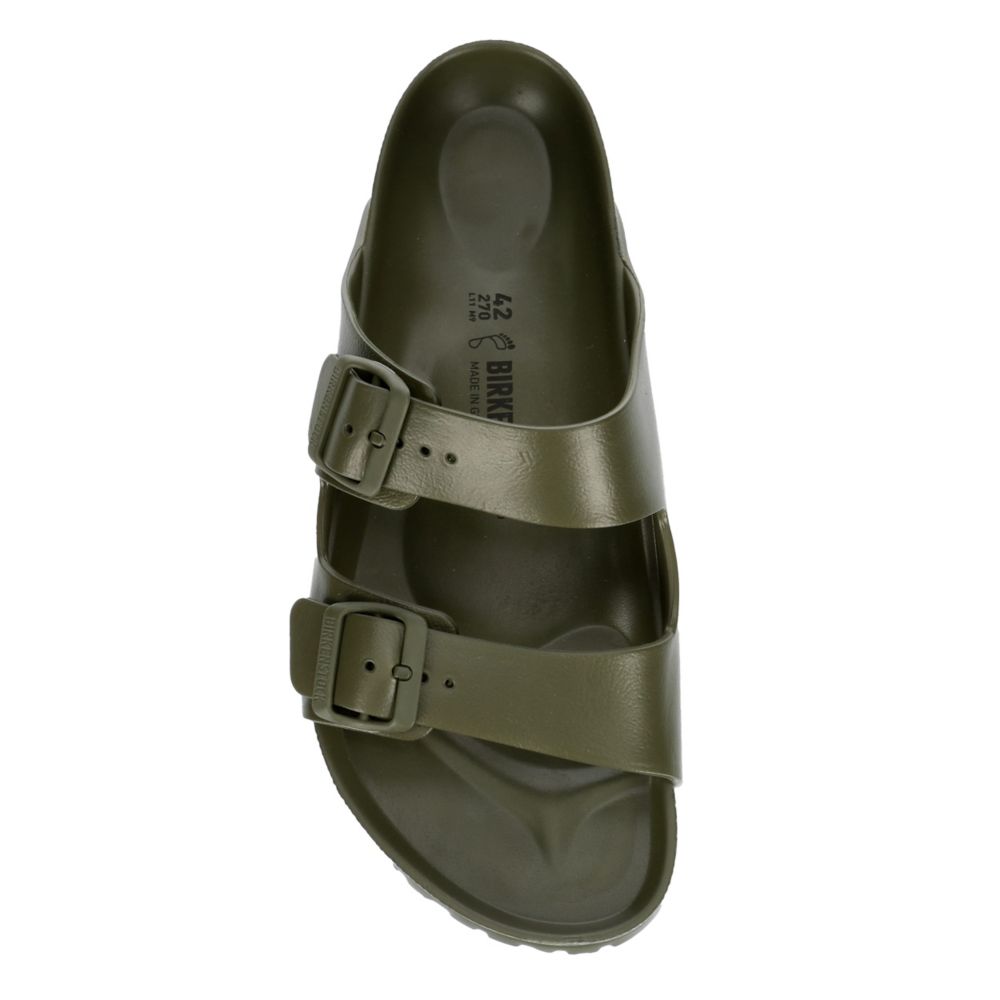 Green Mens Arizona Essentials Slide Sandal Birkenstock Rack