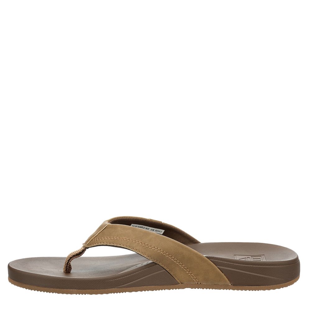 Brown Mens Cushion Spring Flip Flop Sandal, Reef