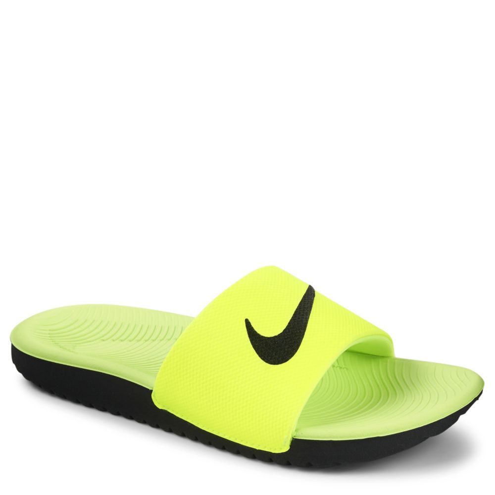 nike neon green slippers