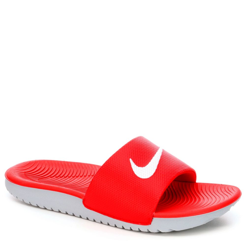 red nike slides kids