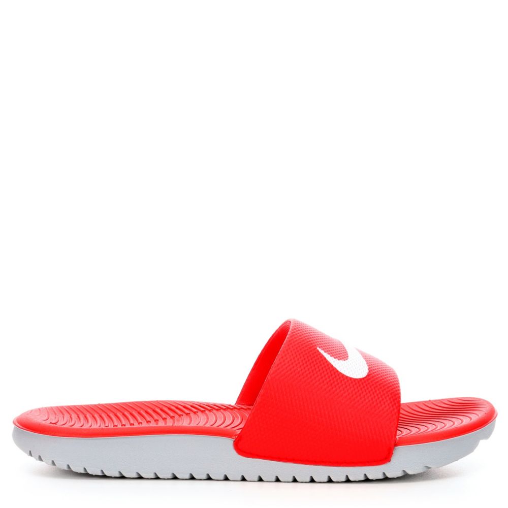 boys red nike slides