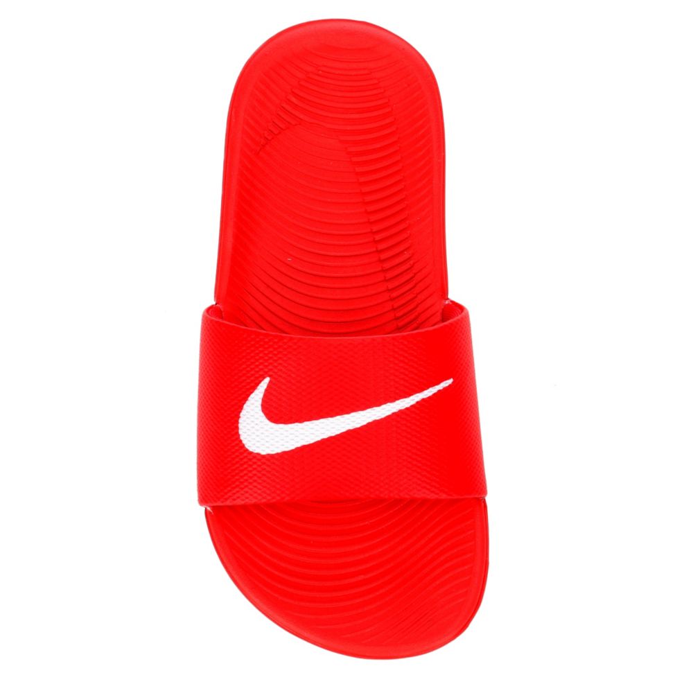 boys red nike slides