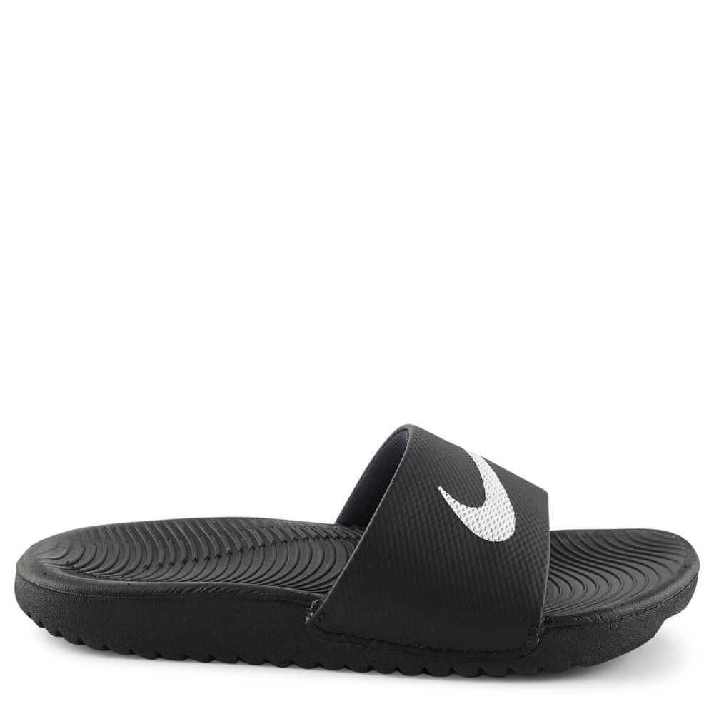 Black Nike Boys Little big Kid Nike Kawa Slide Rack Room Shoes