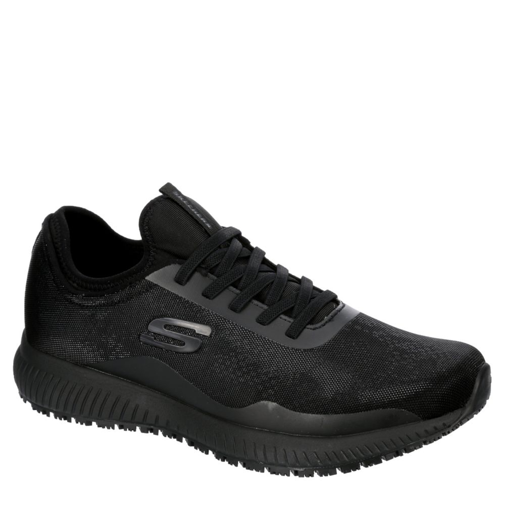 BLACK SKECHERS Womens Squad Slip Resistant Work Shoe