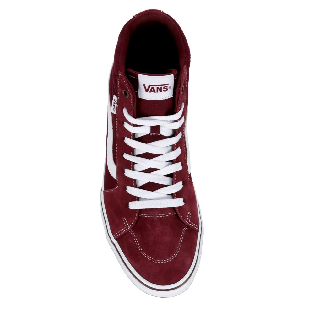 burgundy vans shoes high top