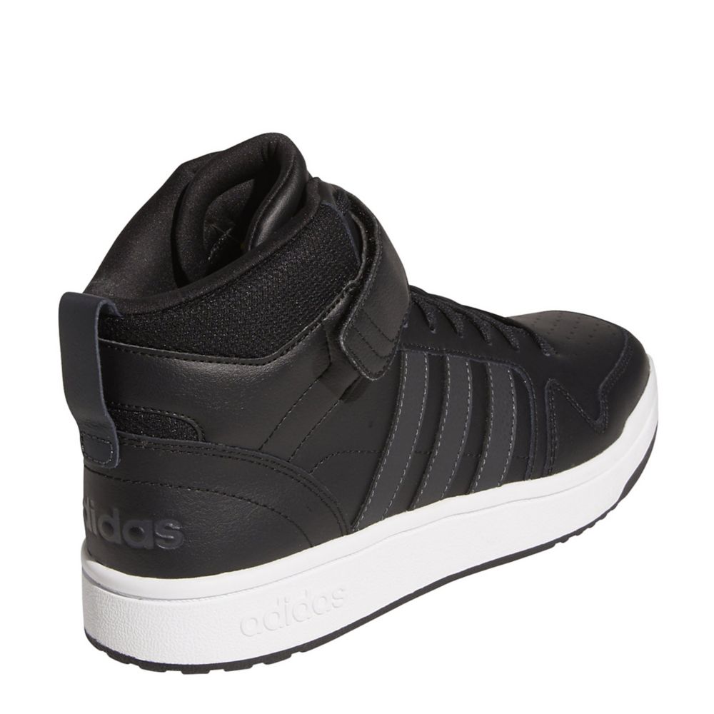 White Adidas Mens Postmove Mid Top Sneaker, Black & White