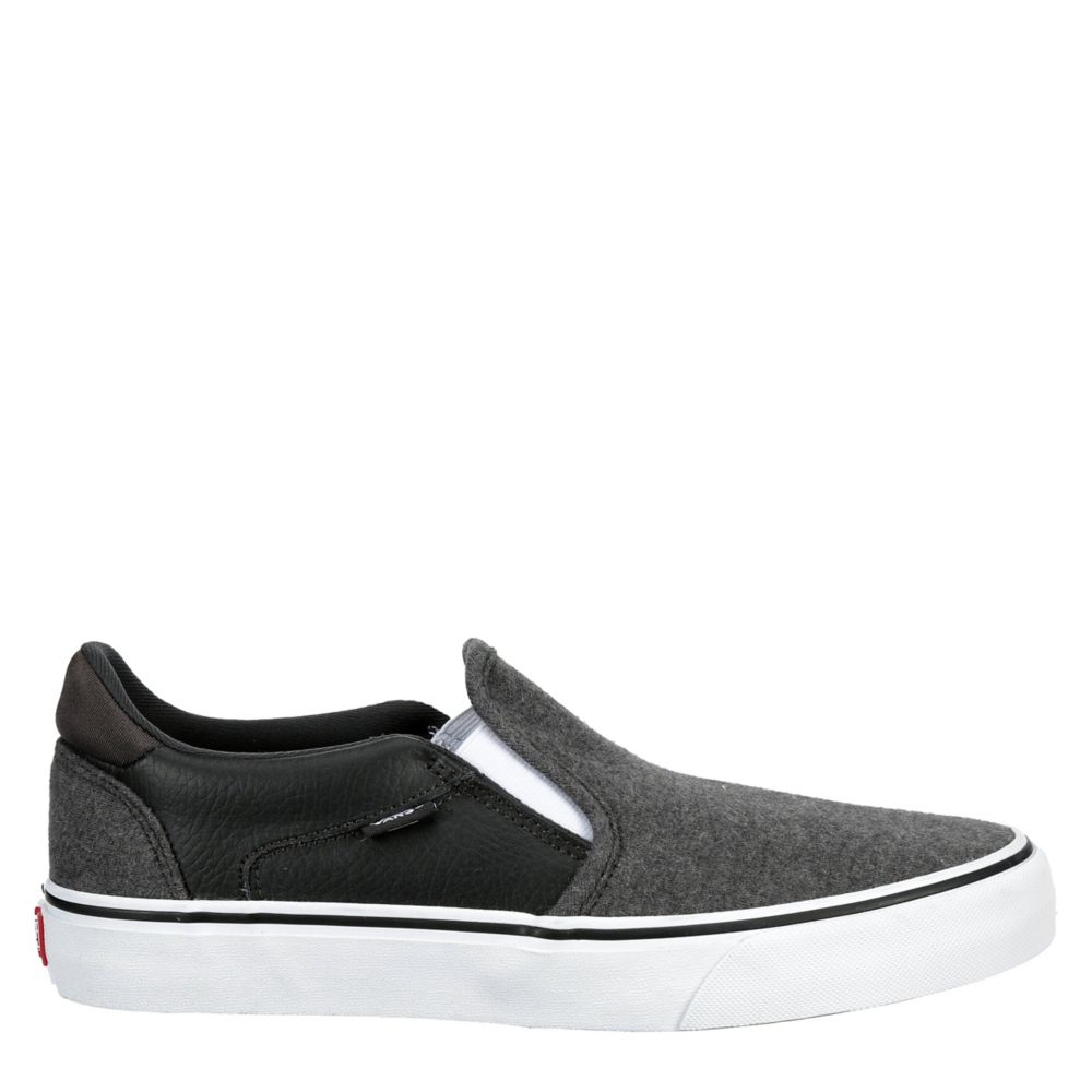 men's asher deluxe leather slip on low top sneaker