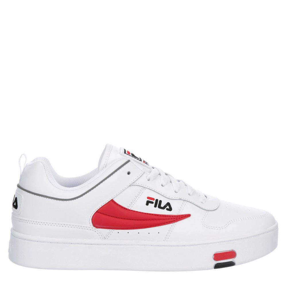 Grey Fila High Tops Red Bottoms