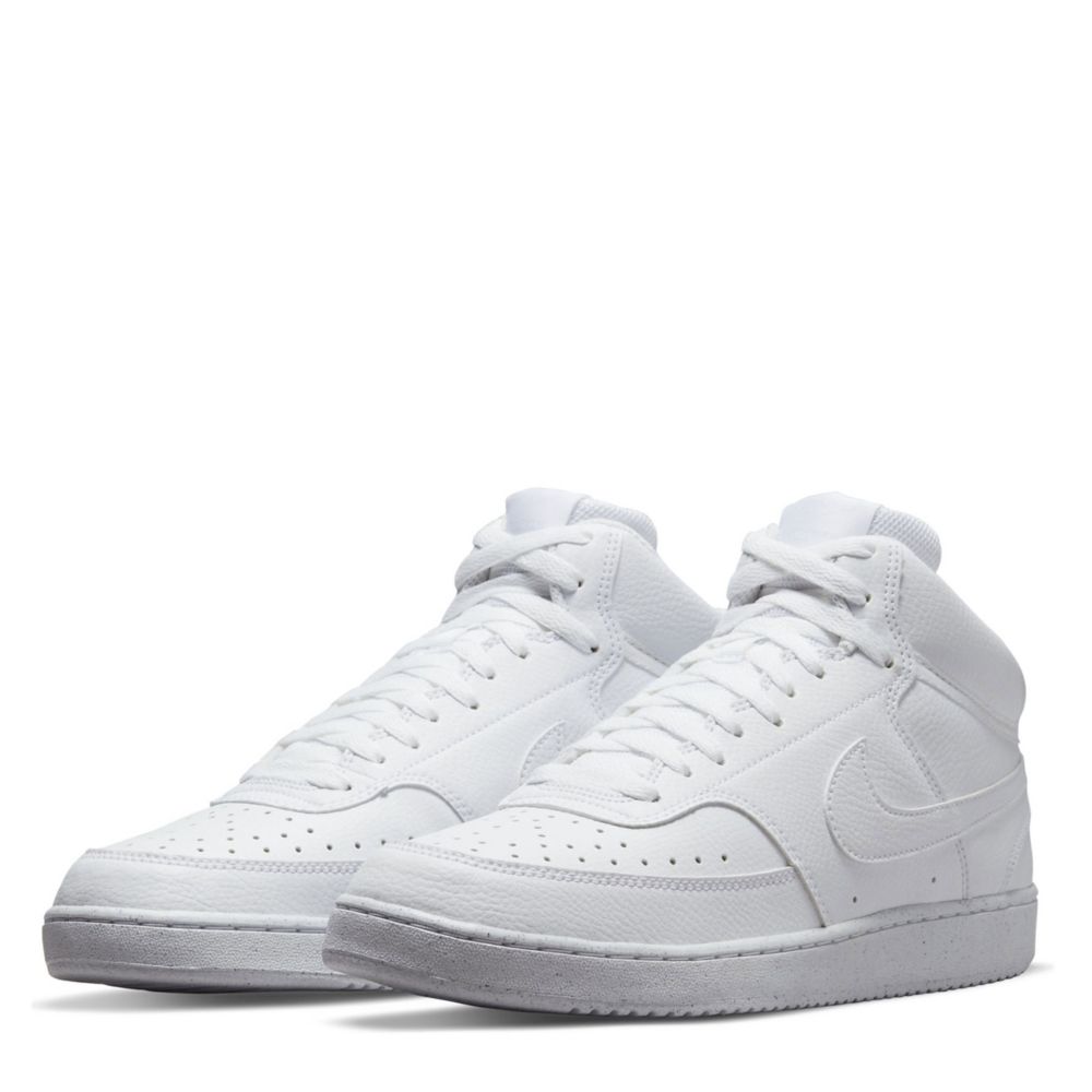 White Nike Mens Court Vision Mid Sneaker Rack Room Shoes