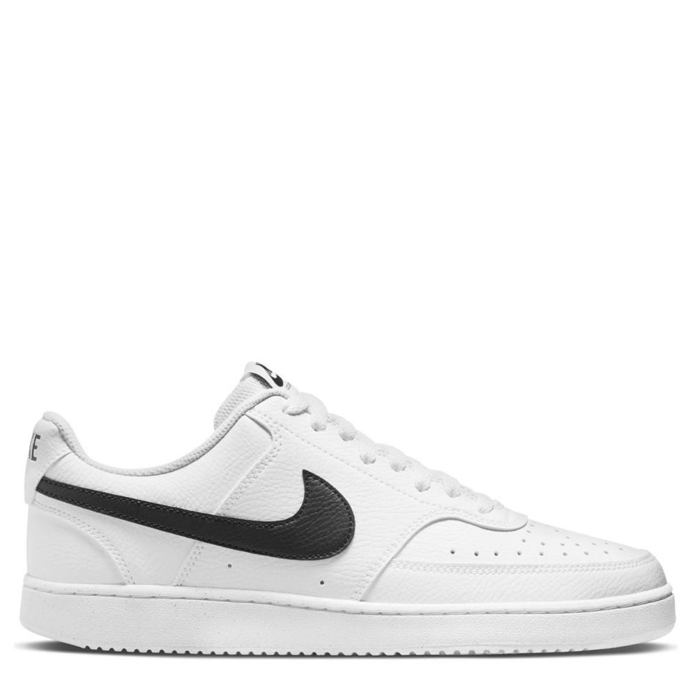 White Nike Mens Court Vision Low Sneaker | Black & White | Rack Room Shoes