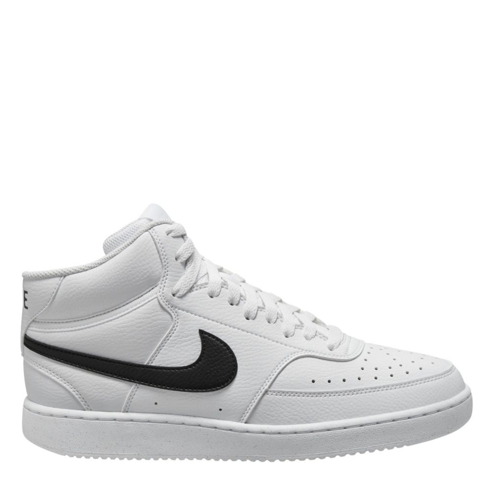 White Nike Mens Court Vision Mid Sneaker | Black & White | Rack Room Shoes