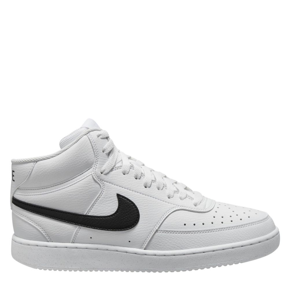 All white nikes shop with black swoosh