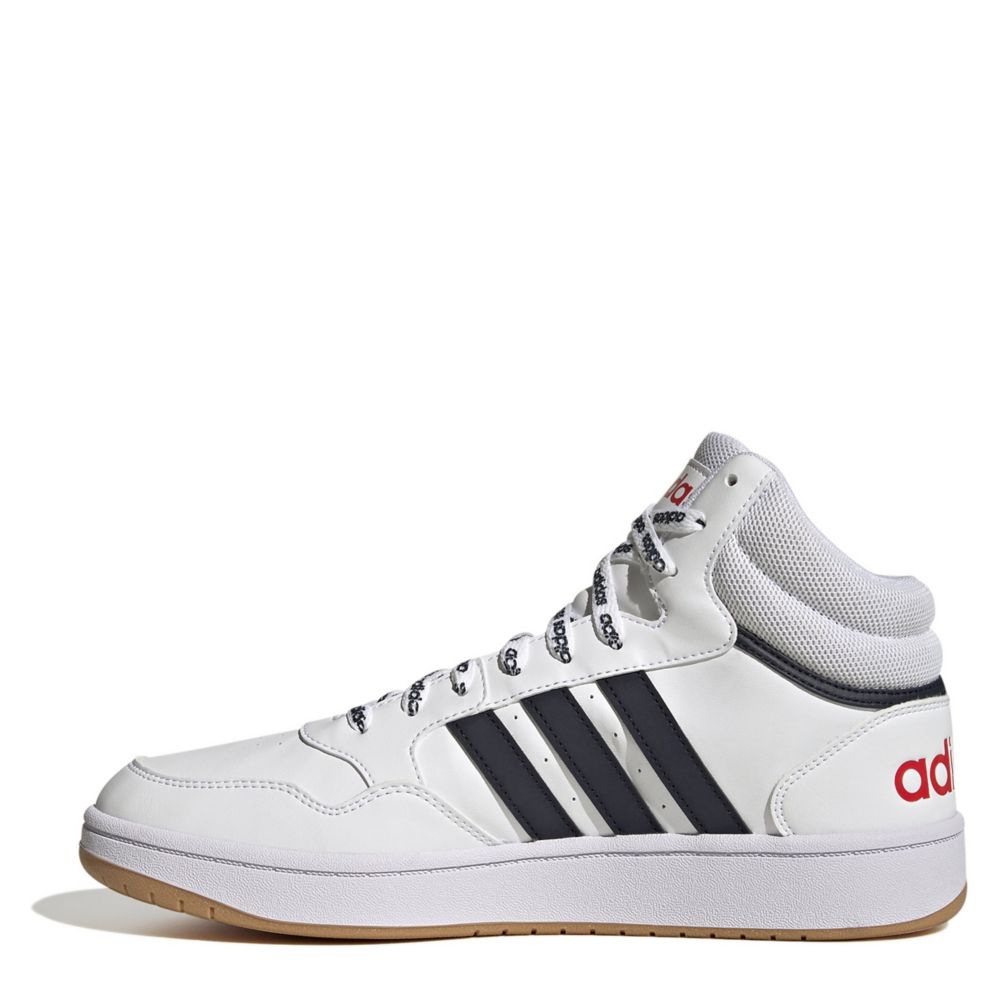White Adidas Mens Hoops 3.0 Mid Sneaker | Mens | Rack Room Shoes
