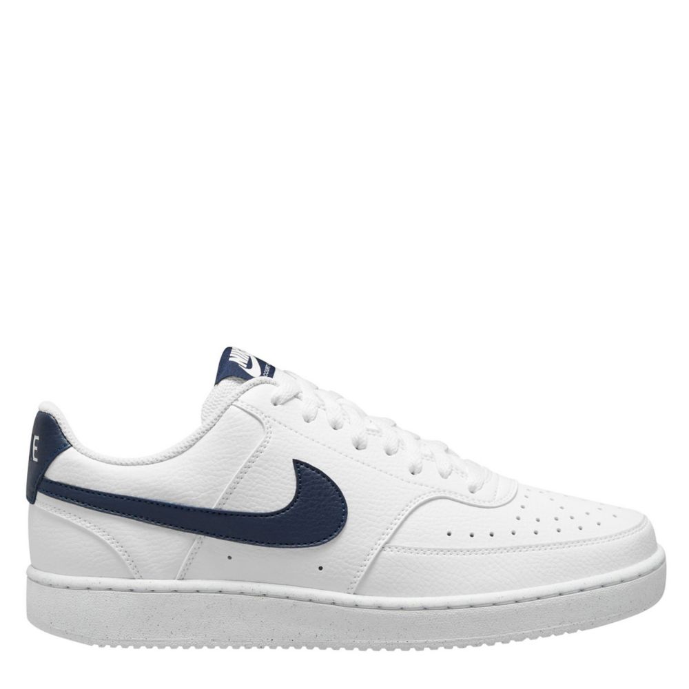 White Nike Mens Court Vision Low Sneaker | Sustainable Material | Rack ...