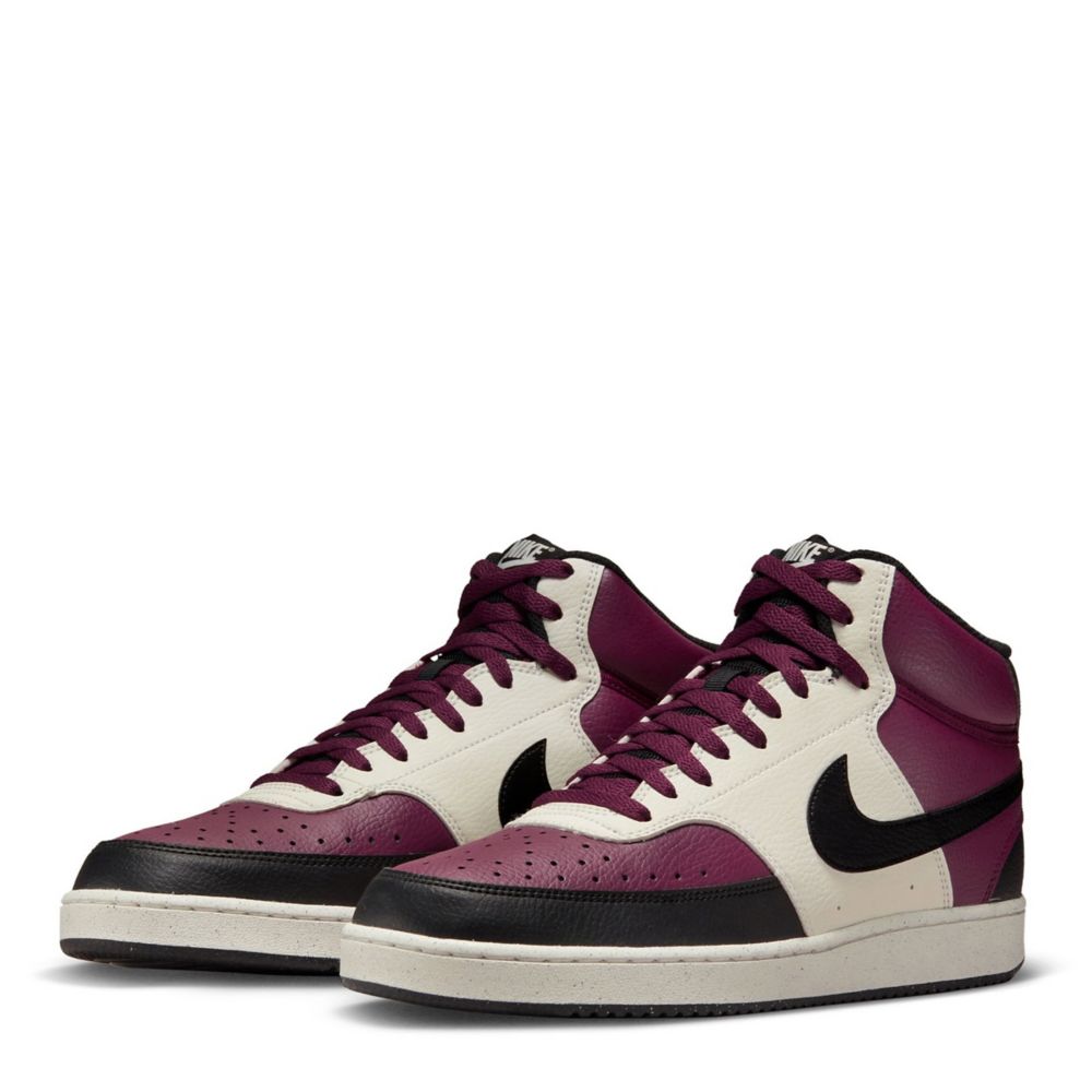 Dark Red Nike Mens Court Vision Mid Sneaker | Pop | Rack Room