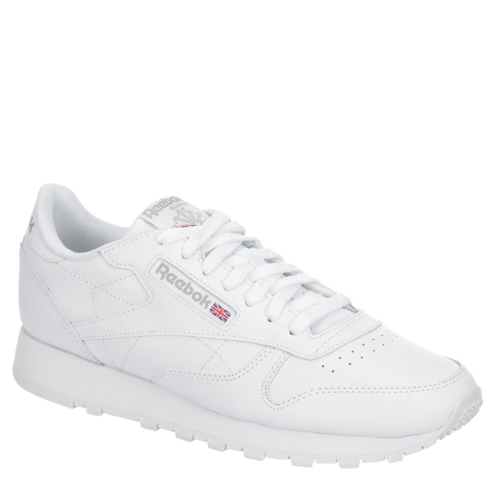 White Mens Classic Leather Sneaker | Athletic & | Rack Shoes
