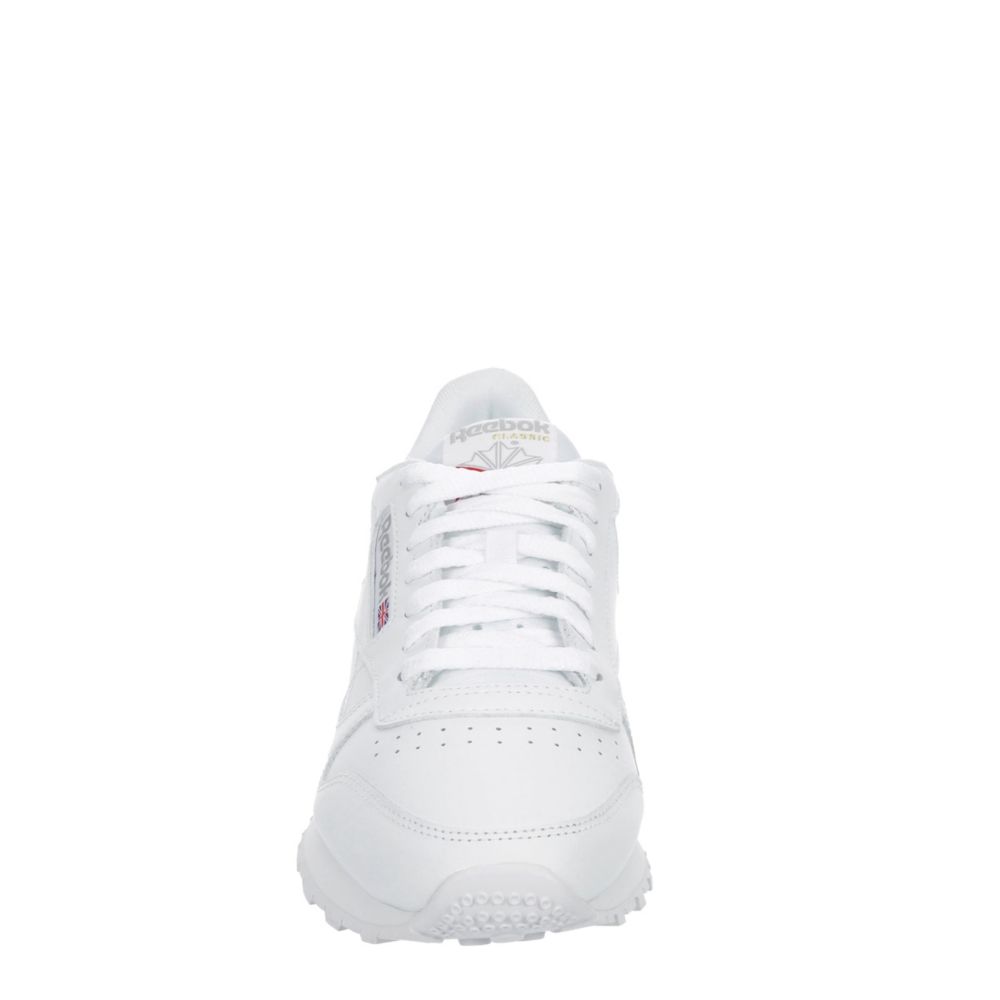 White Mens Classic Leather Sneaker, Reebok