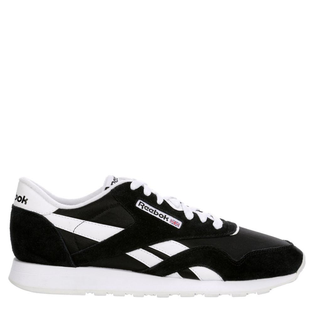 Reebok classic black hot sale and white mens