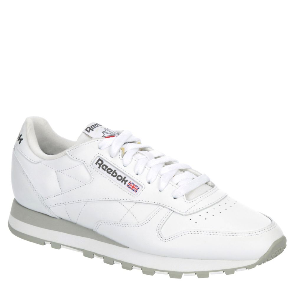 Grey Mens Classic Leather Sneaker | Reebok | Rack Room Shoes