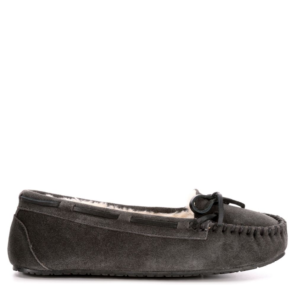 ladies black moccasin slippers