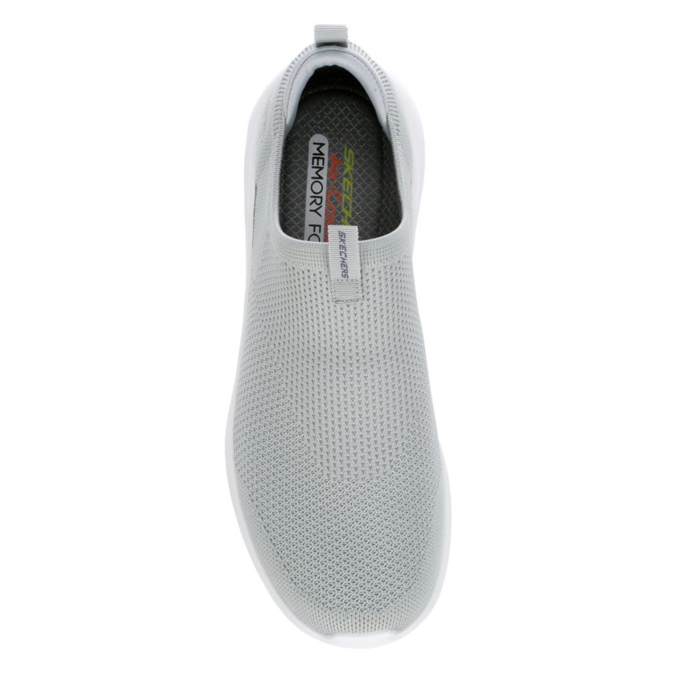 mens grey slip on skechers