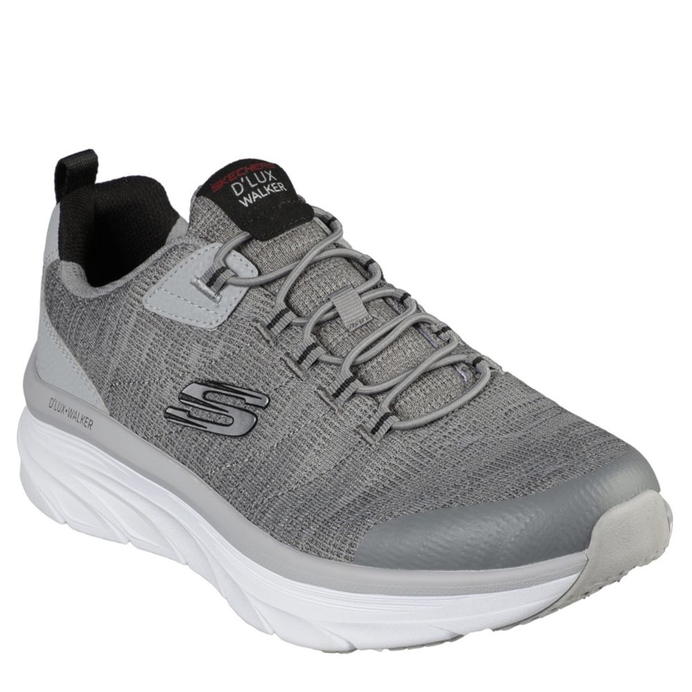 Grey Skechers Mens Dlux Walker Pensive 