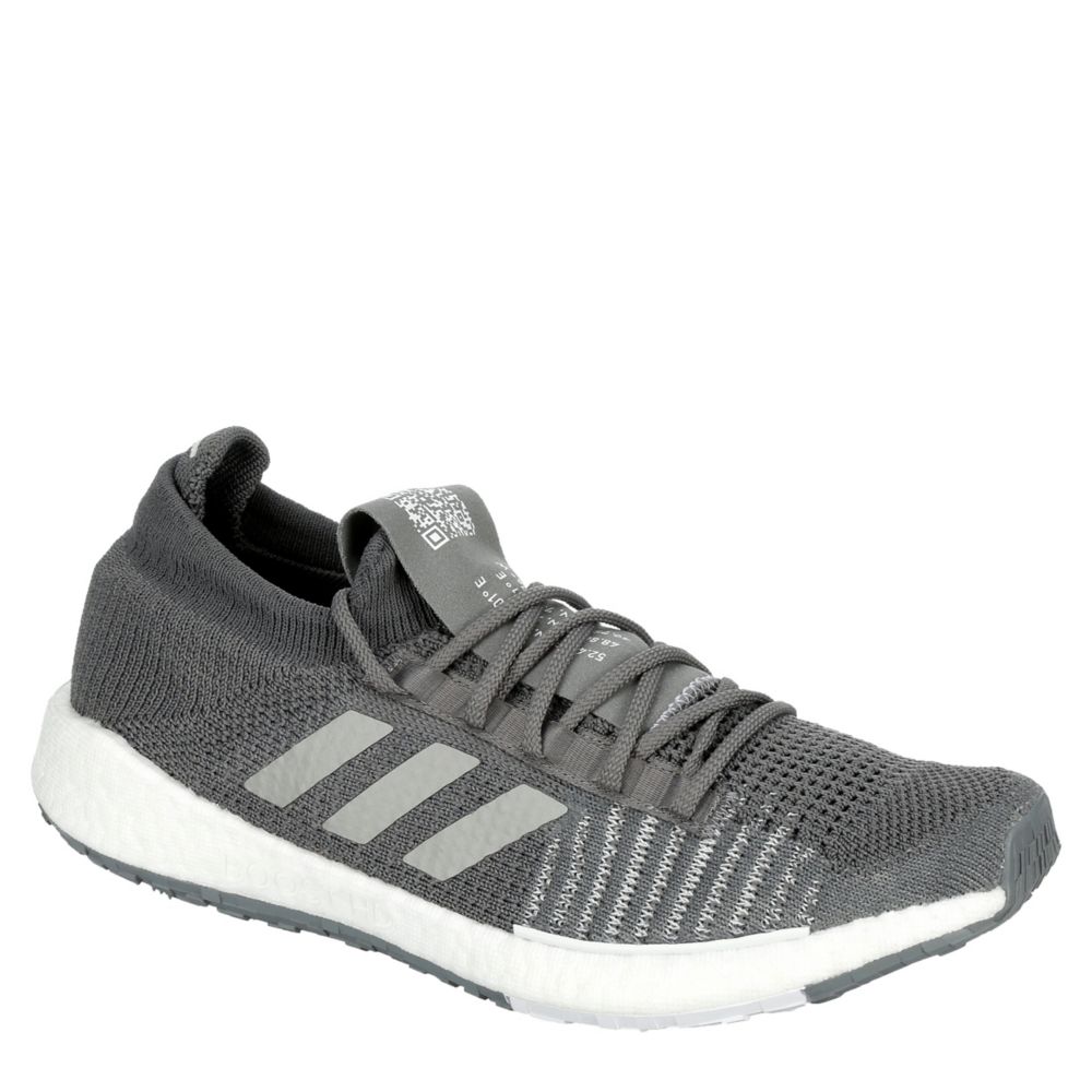 grey adidas running shoes